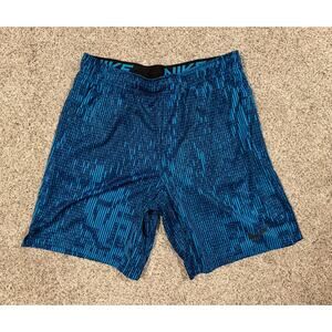 Mens Nike Dri-FIT‎ Blue Geometric Pattern Training Shorts sz L